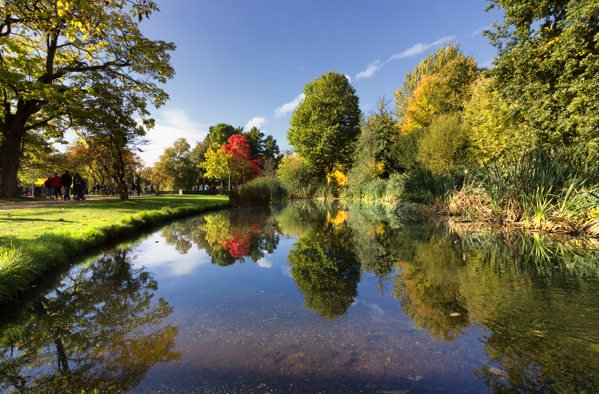 Beautiful Vondel park in Amsterdam. 