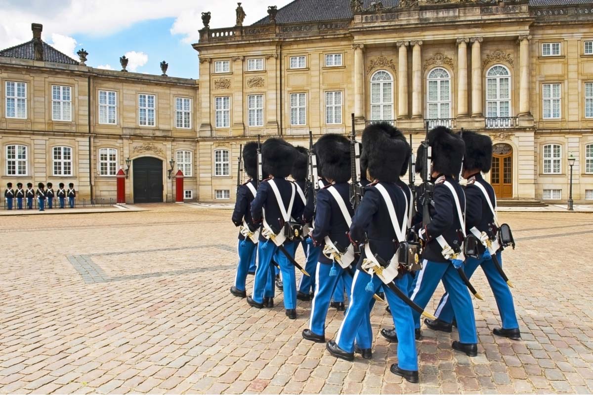 Royal guards in the Amalienborg Castle, Copenhagen