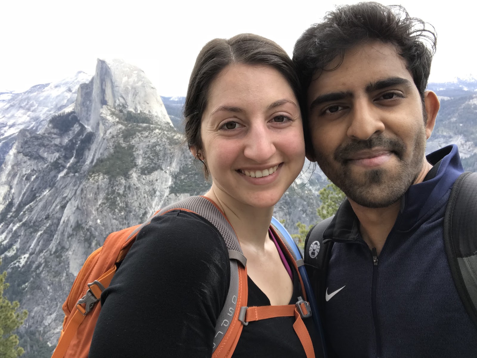 Couple selfie while hiking in the USA travel friendships