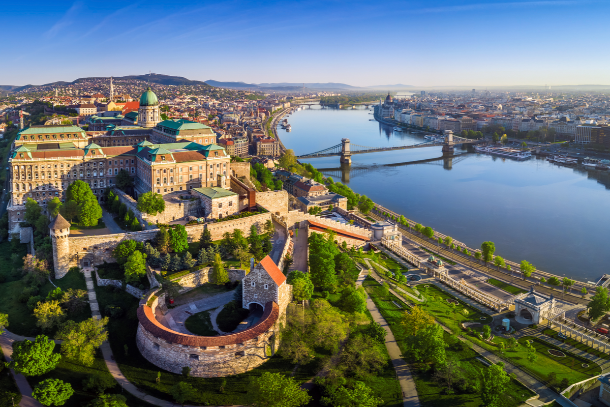 Aerial view of Budapest Easter break
