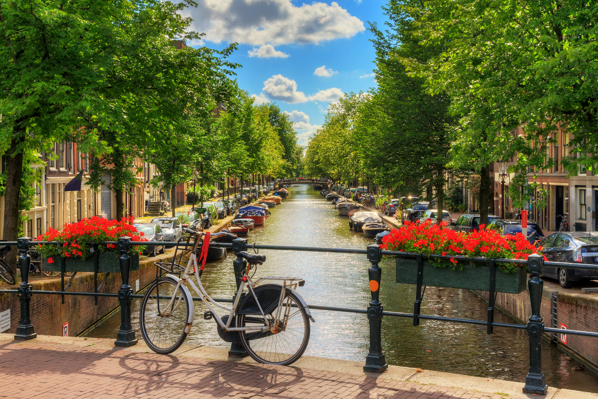 Bicycle and canal in Amsterdam