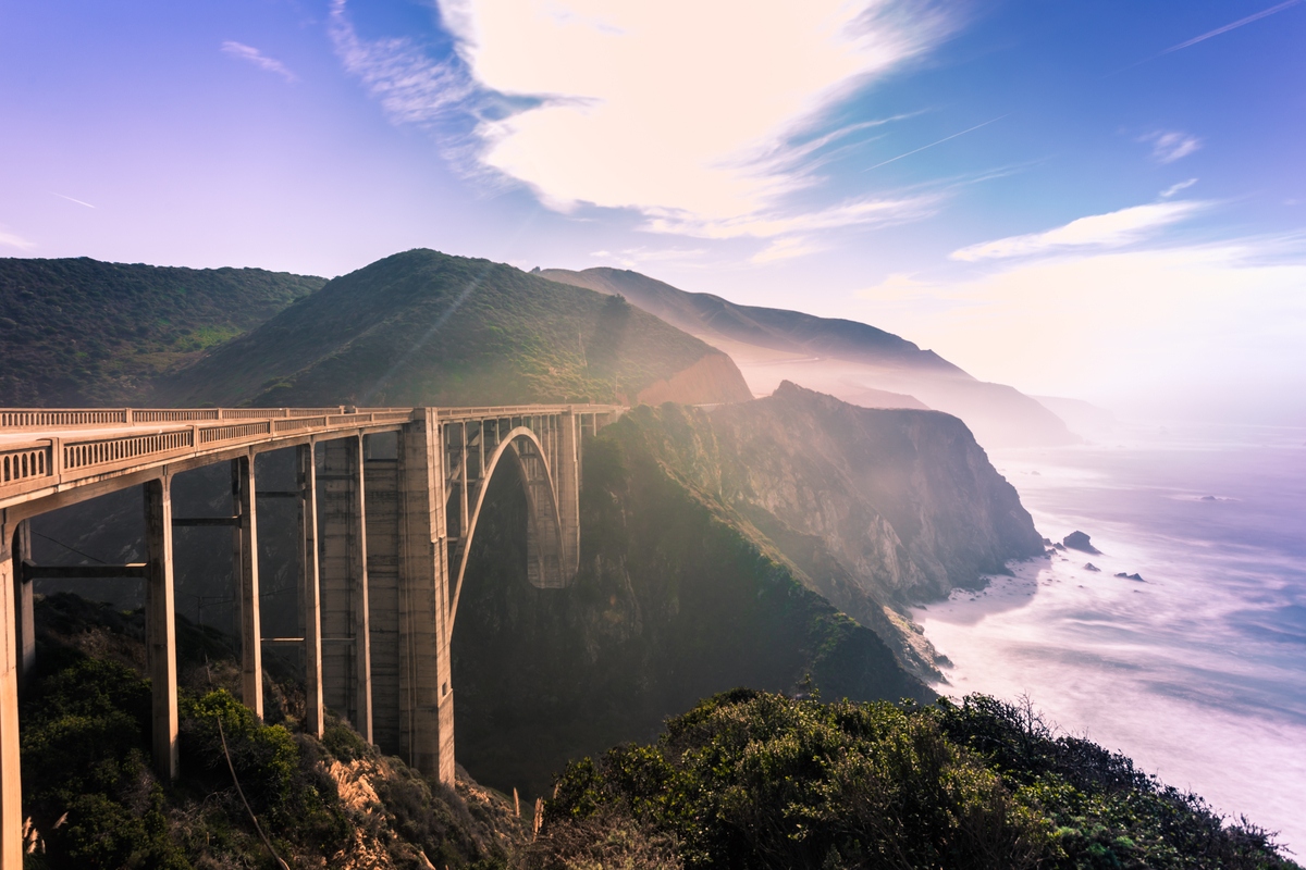 View of Highway 1 in California USA, epic marathons