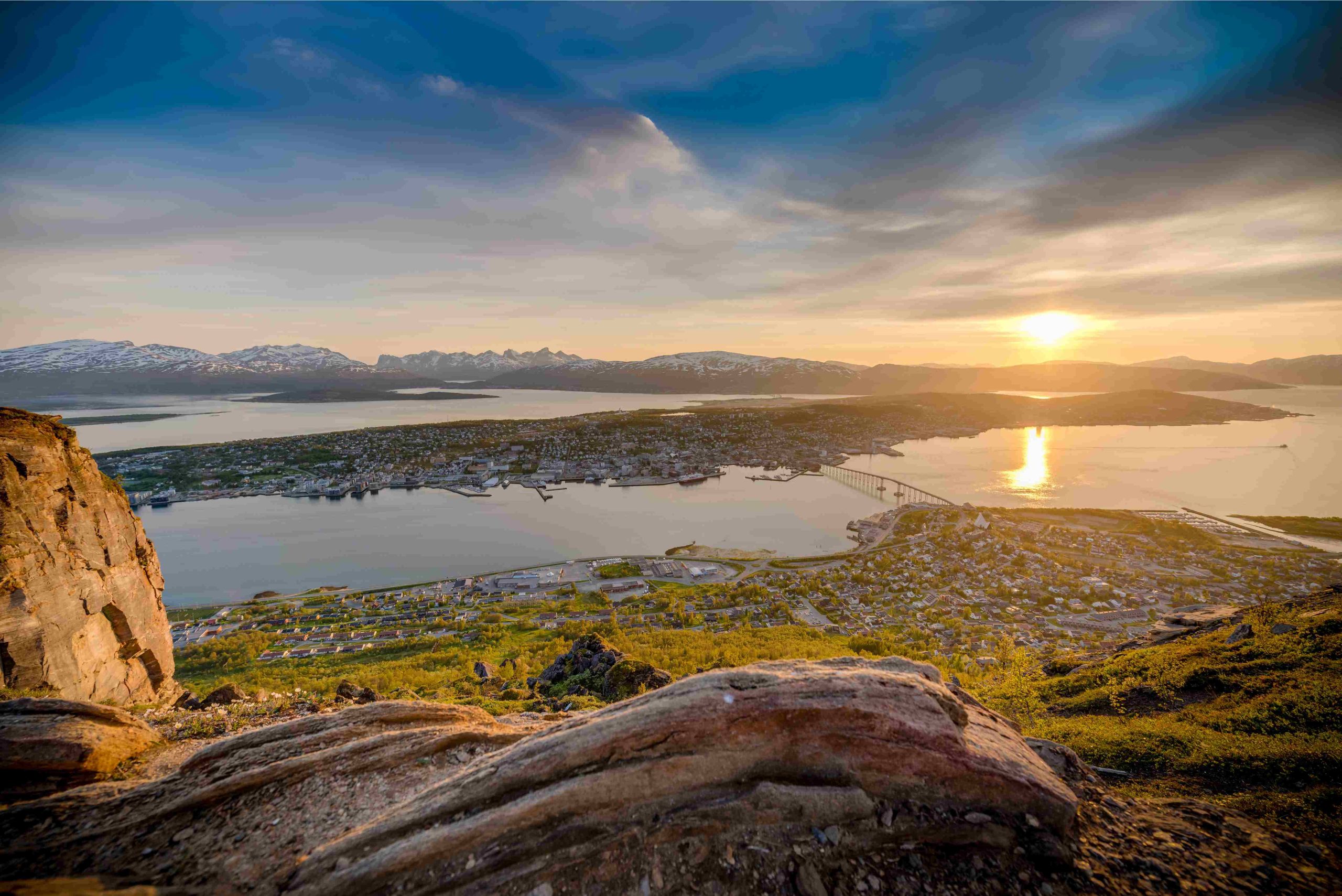 View of Tromsø in Norway during summer months, epic marathons