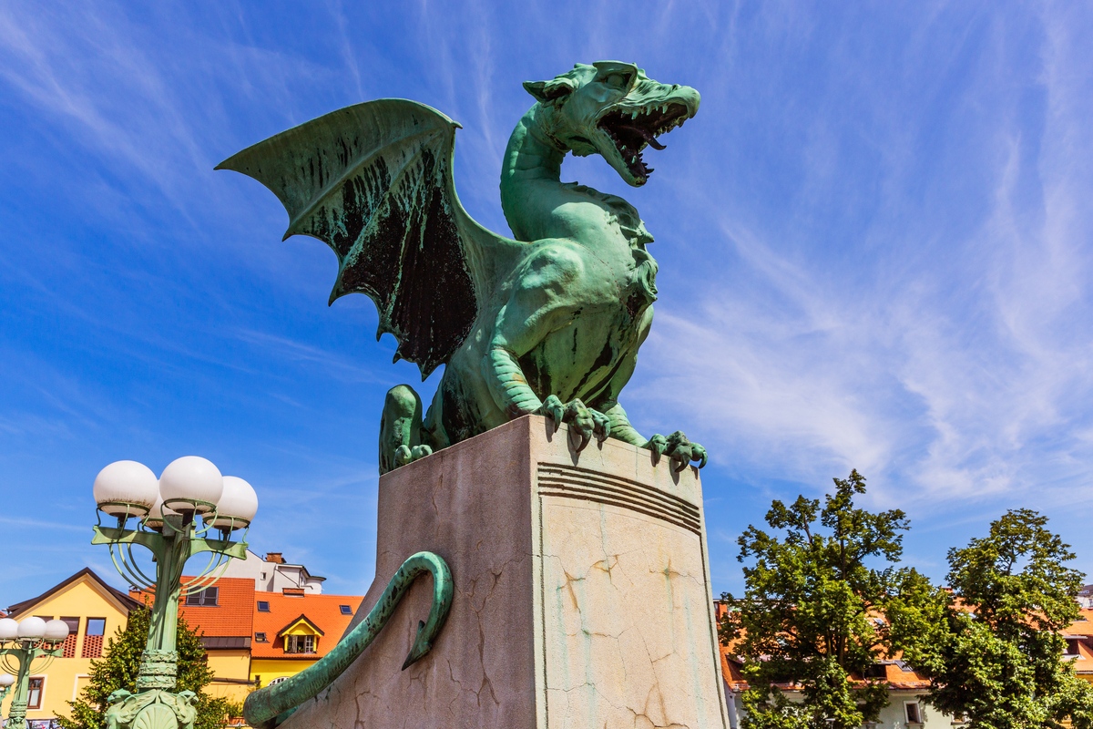 Statue of dragon in Ljubljana, Slovenia, Europe bucket list