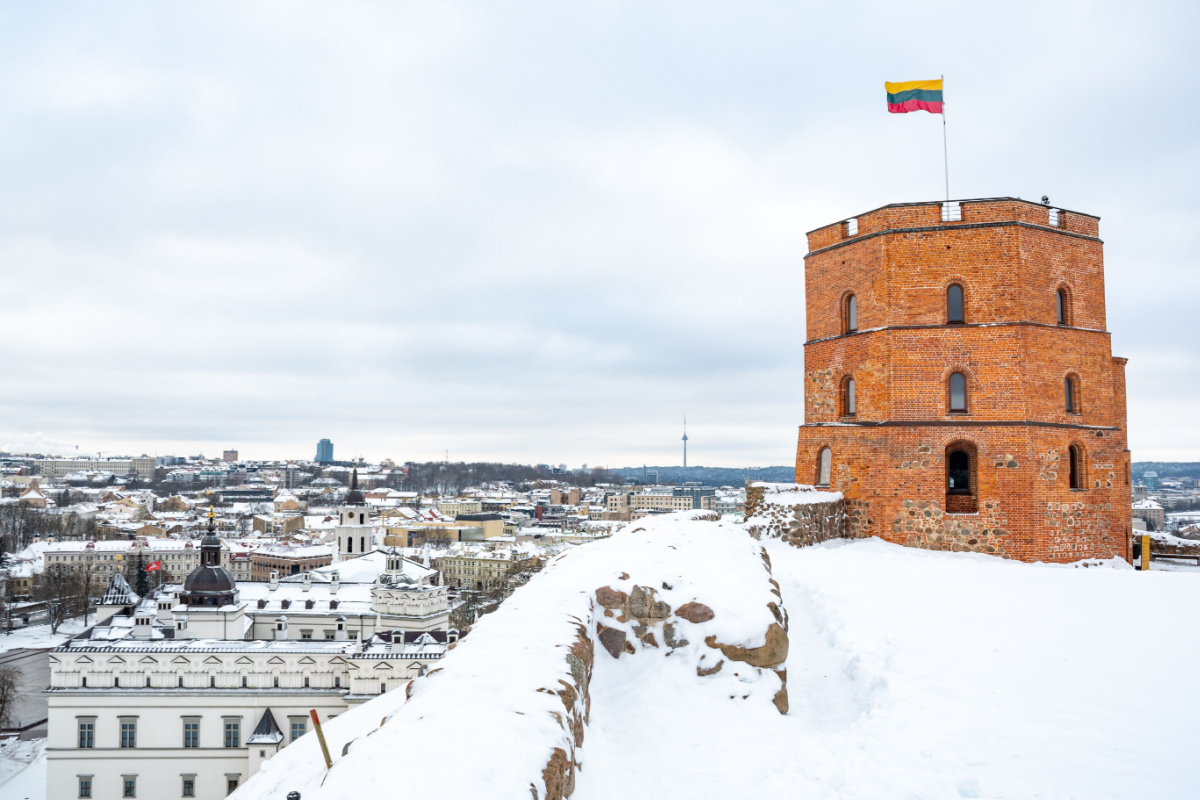 Snow in Vilnius, Lithuania