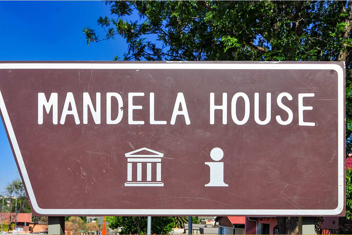 Mandela House sign in Soweto 