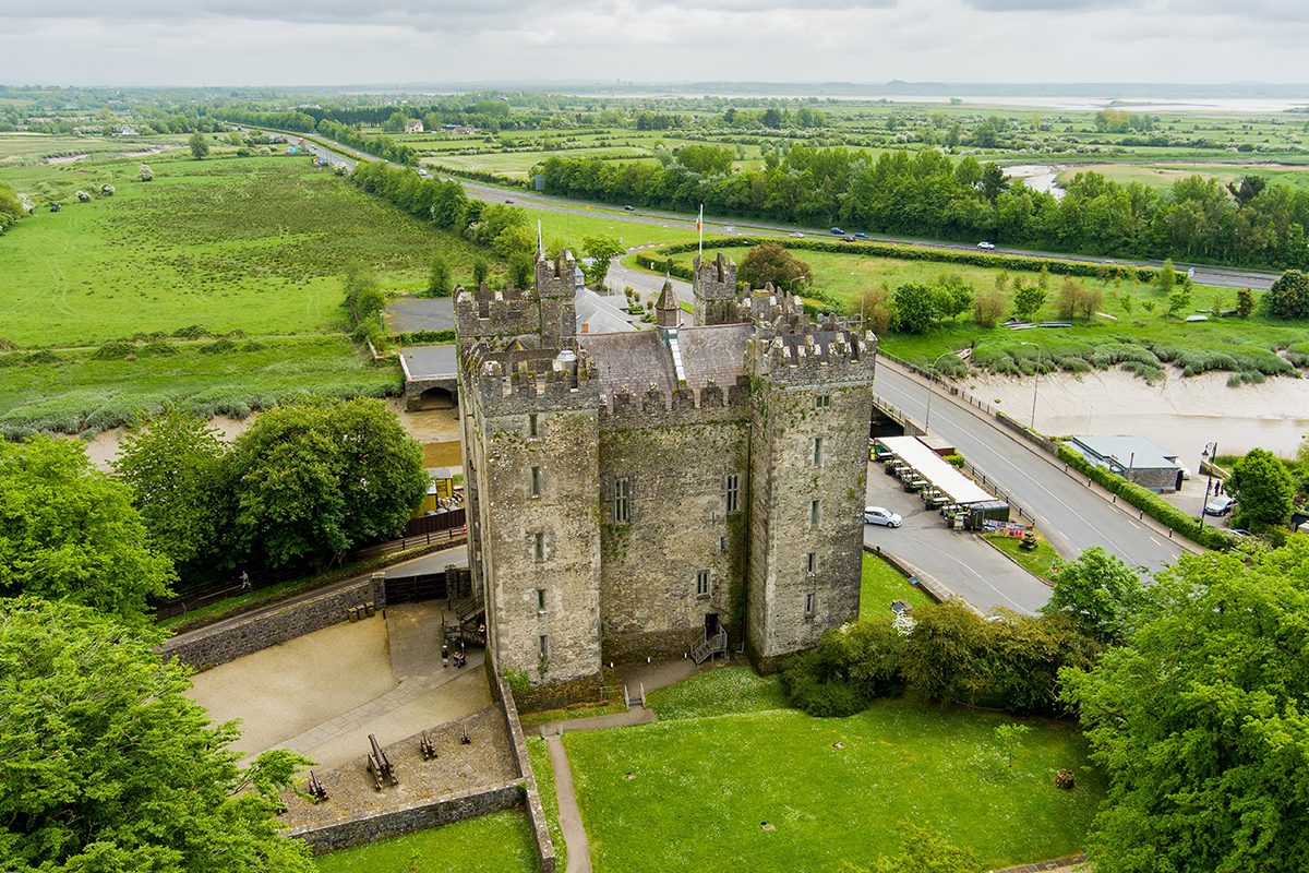 A birds eye view of Bunratty Castle.