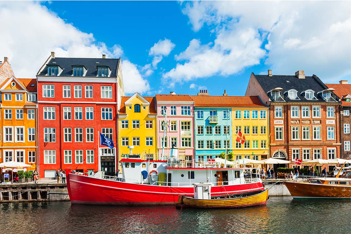 The famous Nyhavn pier in the Nyhavn district