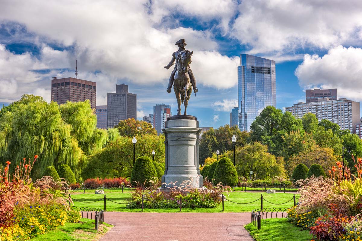 George Washington monument at the public garden