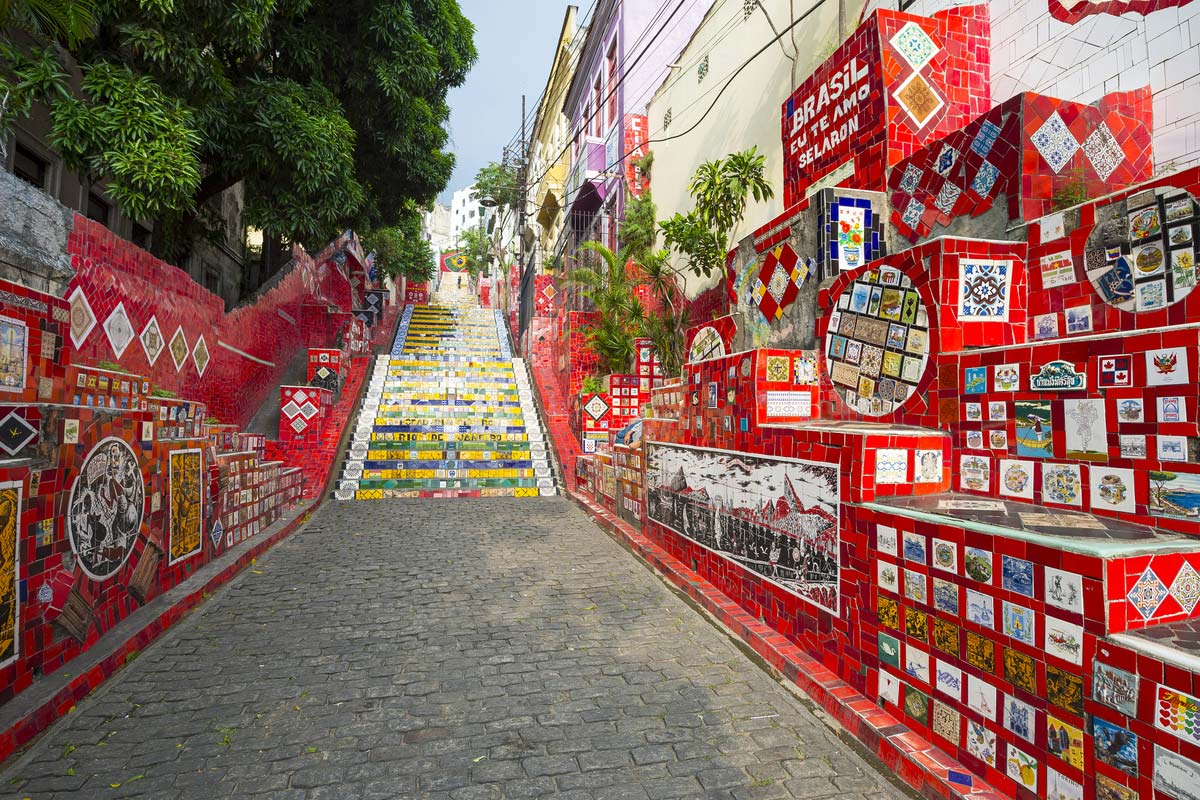 Escadaria Selaron steps in Lapa, Rio de Janeiro