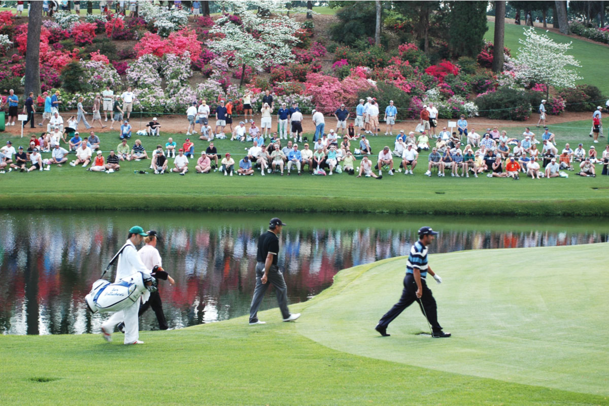 Masters, golfers, caddies and spectators at Augusta, USA Events