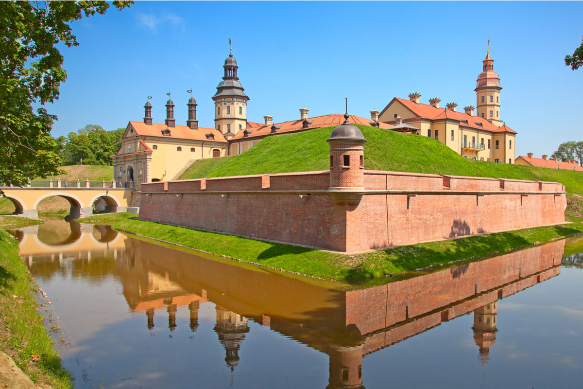 The medieval castle in Nesvizh, the Republic of Belarus