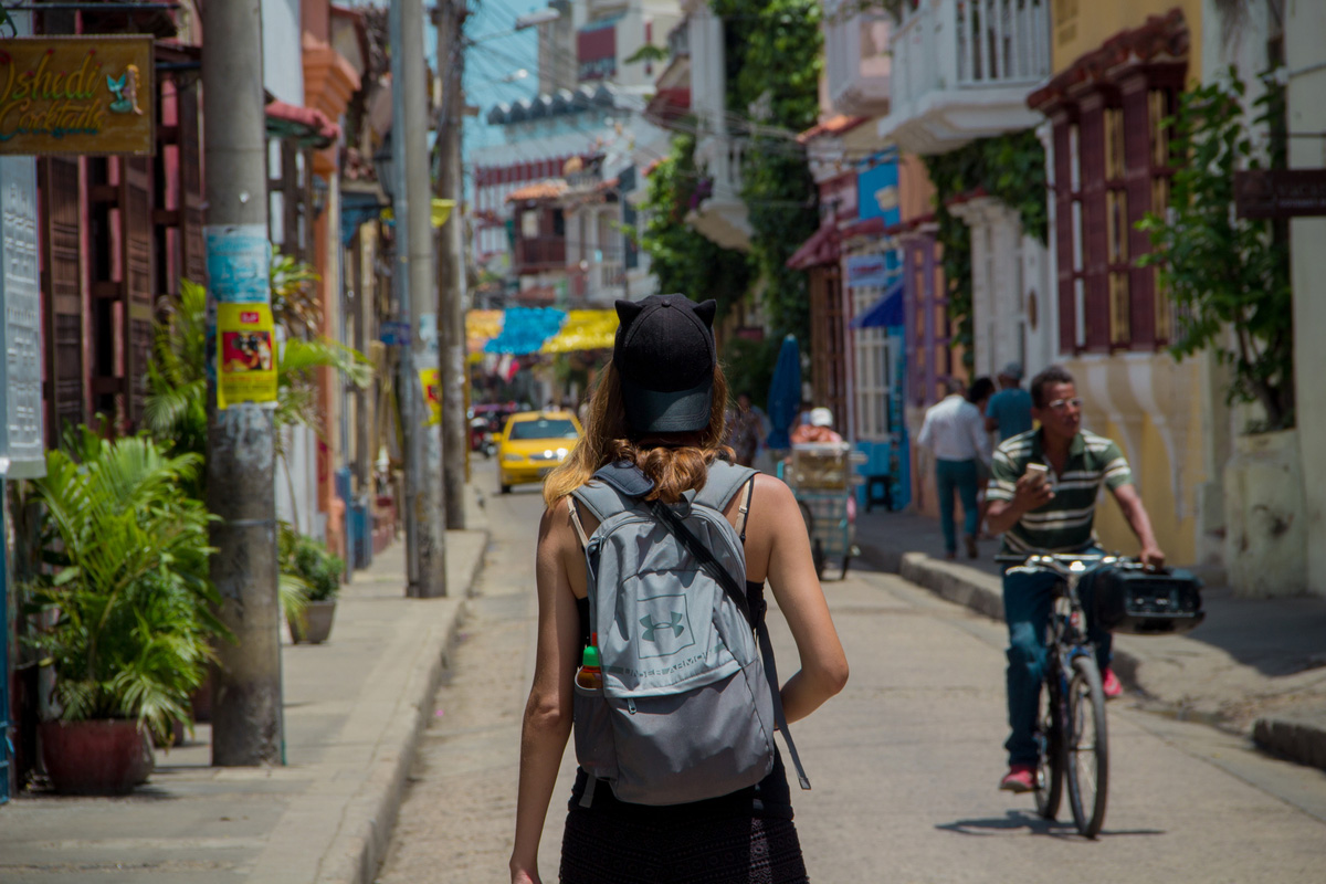 Tourists walking-in-Getsemani neighbourhood