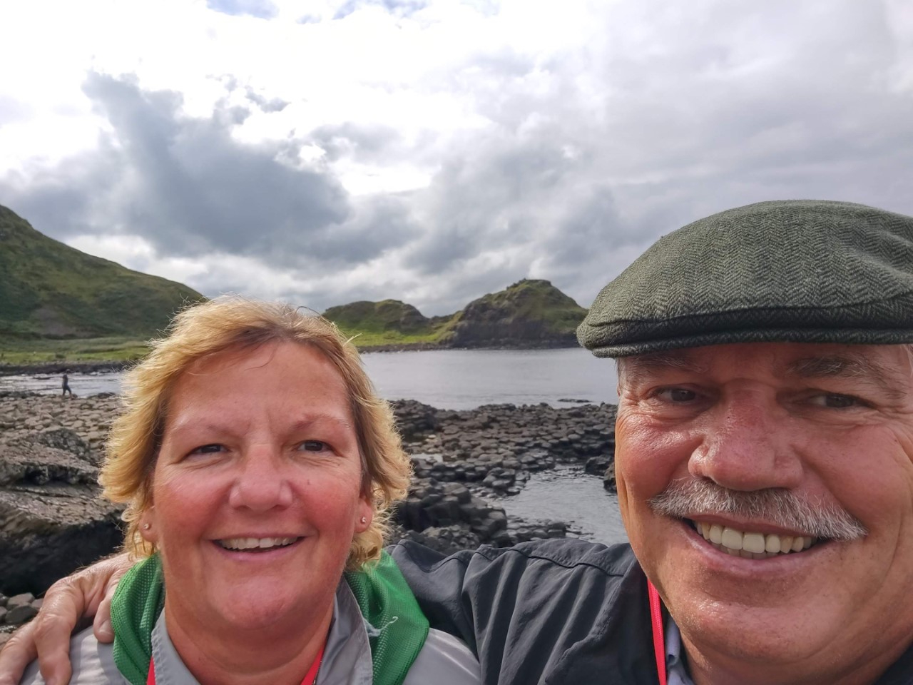 Happy couple at Giant's Causeway in Ireland