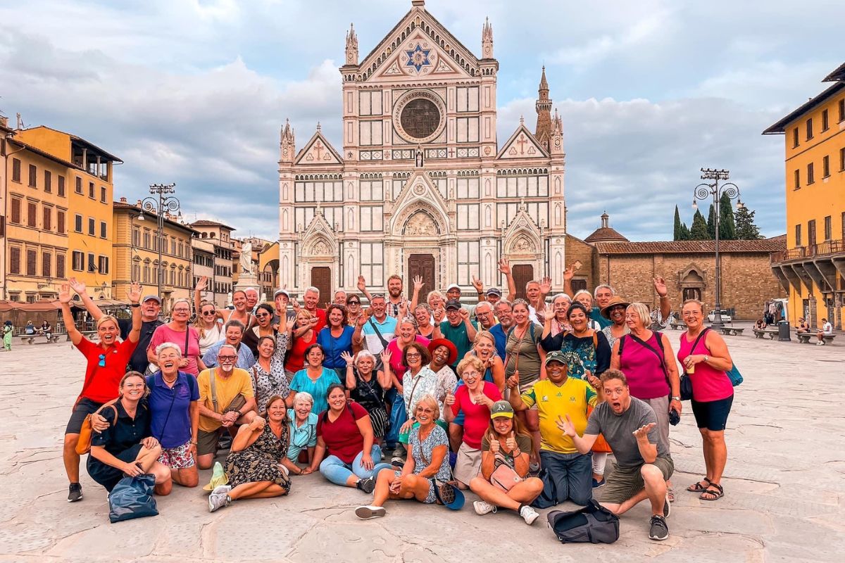 Happy tour group in Florence Italian Delights